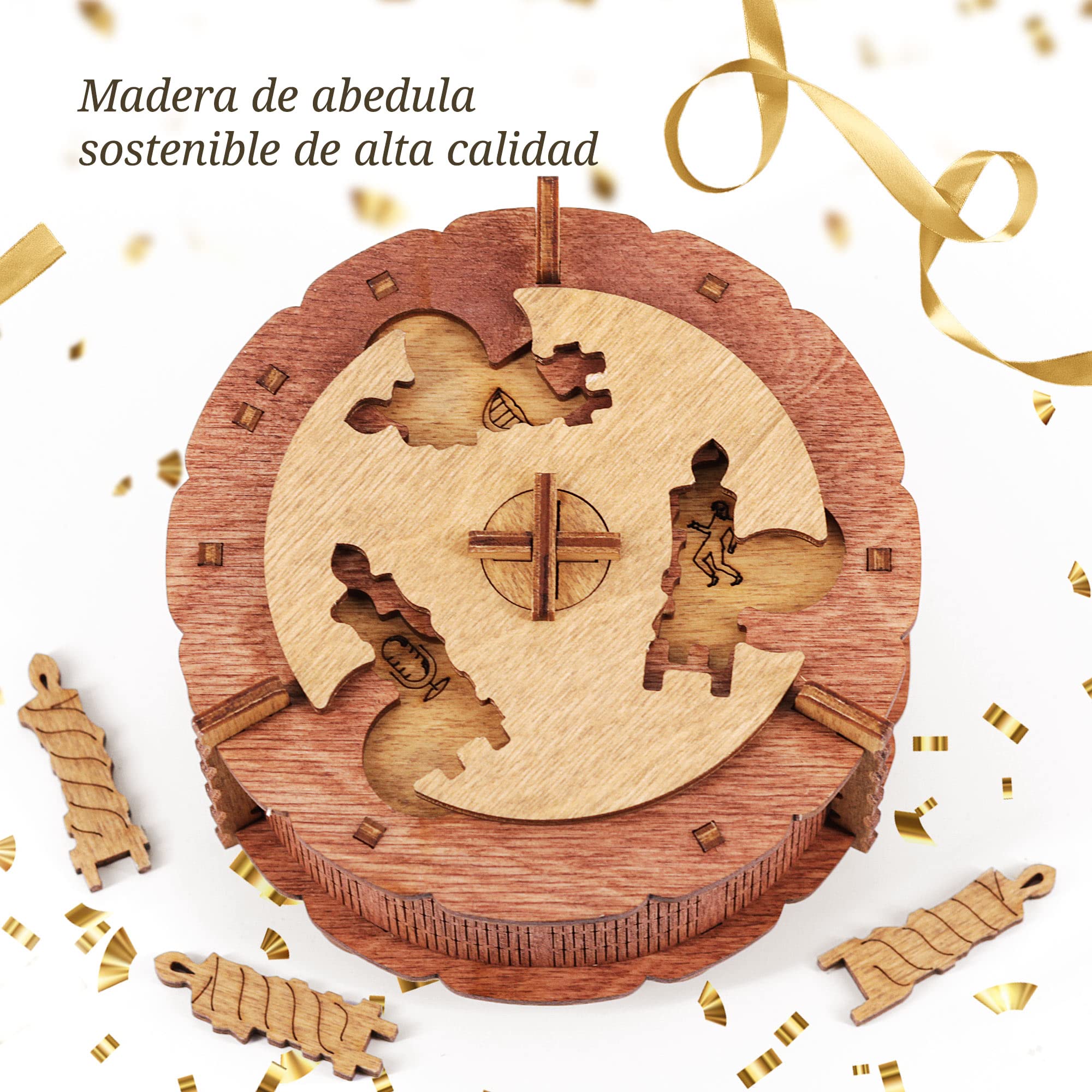 iDventure Birthday Puzzle Box - Regalo para cumpleaños Individual - Caja Secreta Japonesa - Caja misteriosa para Dinero - Puzzle 3D de Madera - Regalos Hucha Originales - Rompecabezas para Adultos