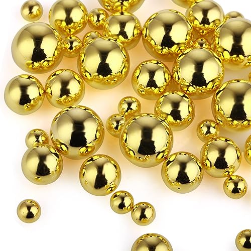 Lusofie 100 piezas de perlas de imitación con relleno de florero perlas flotantes sin agujero perlas brillantes de tamaños mixtos perlas redondas