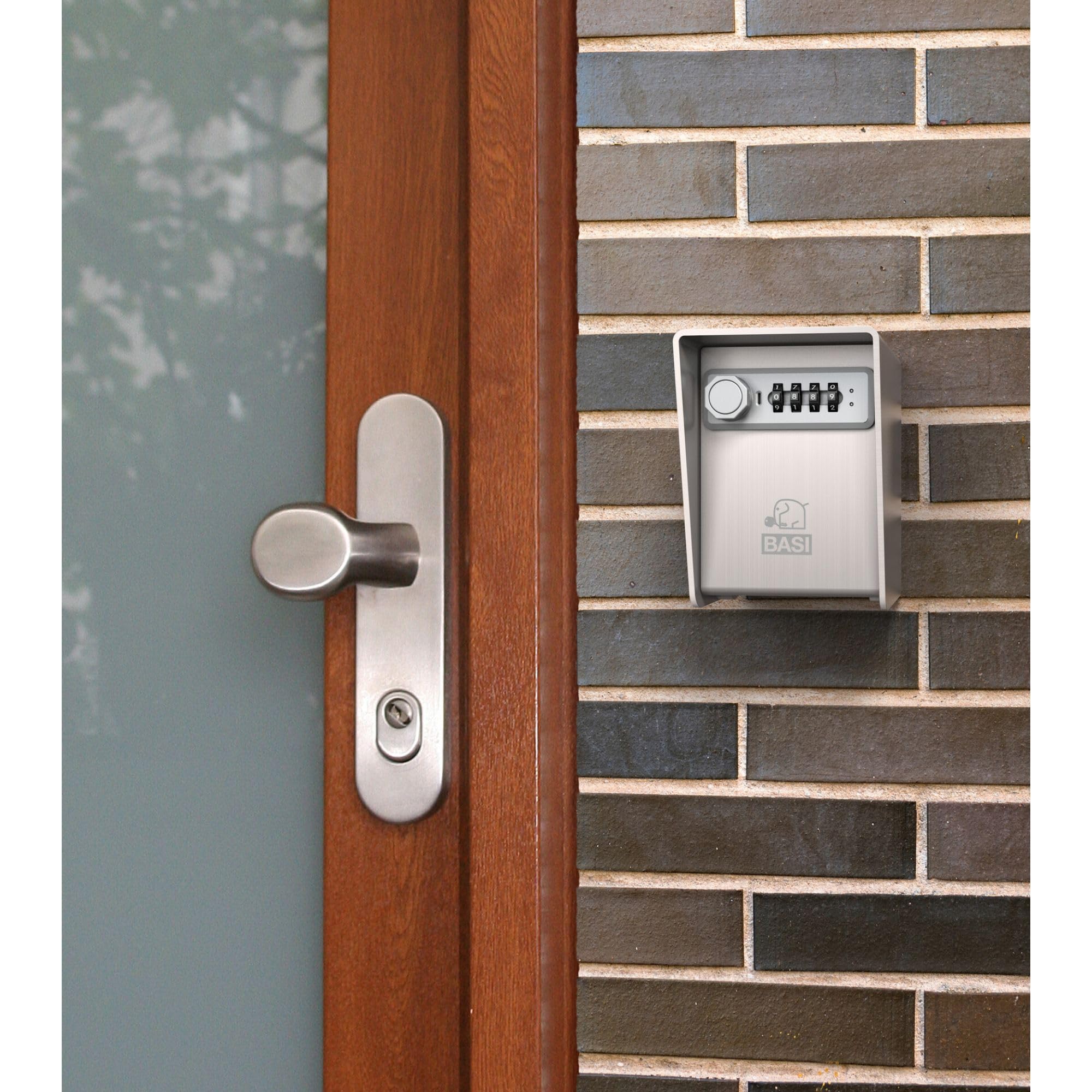 BASI Key Safe with Combination Lock, 3 mm Thick Stainless Steel, 4-Digit Combination Code Individually Adjustable, Key Depot for Indoor and Outdoor Use, Weatherproof Key Safe - Image 2