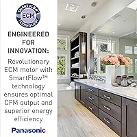 Vista 7 de Panasonic WhisperValue FV-0510VSC1 - Extractor de baño para montaje en techo/pared con sensor de humedad, 50-80-100 CFM