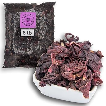 6 lbs Hibiscus Flowers Despensa Colombiana - Flor de Jamaica Bag, Dried Hibiscus Flowers - Ideal for Juices, infusions and Flor de Jamaica teas- Despensa Colombiana