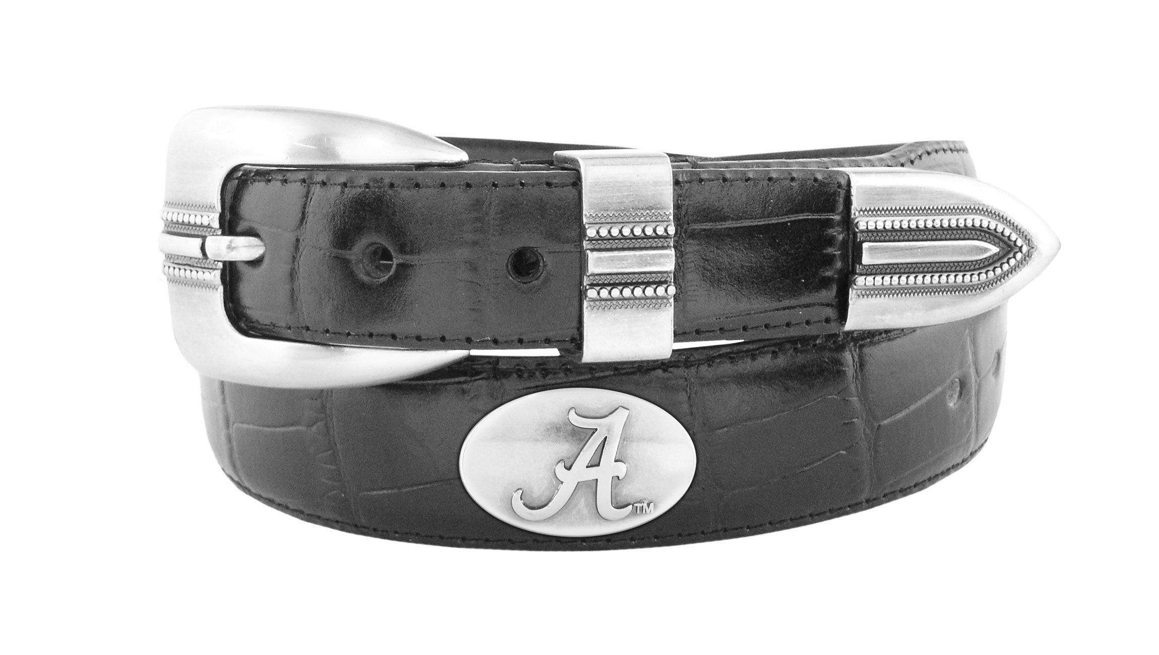 Zeppelin Products Inc. NCAA Alabama Crimson Tide Crocodile Tip Leather Concho Belt