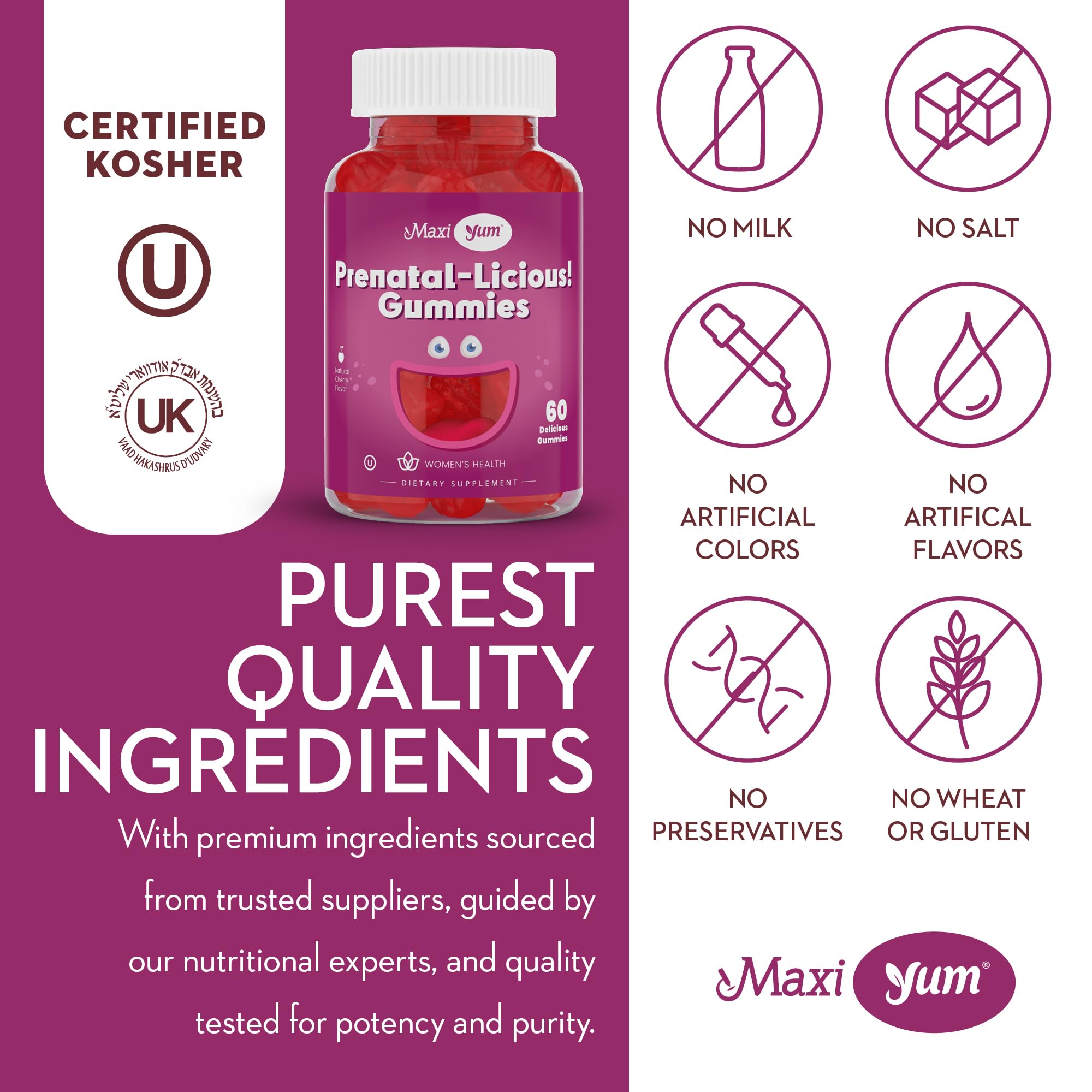 Maxi Health® Prenatal Gummies for Women with Folic Acid & Iron (60 Count) — Amazon image 6