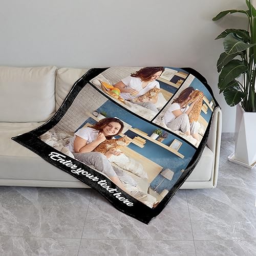Miniatura 15 de Manta de fotos personalizada para hija, hijo, manta de cama de franela suave, regalo de cumpleaños o boda (9 fotos, 60 x 50 pulgadas) 9 fotos,1