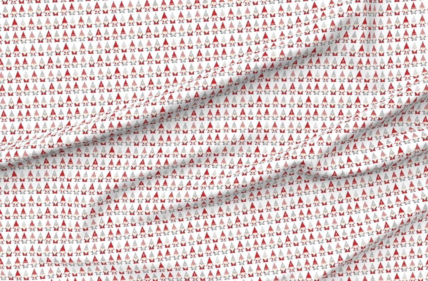 Spoonflower Fabric - Christmas Gnome Red White Holiday Printed on Minky Fabric by The Yard - Sewing Baby Blankets Quilt Backing Plush