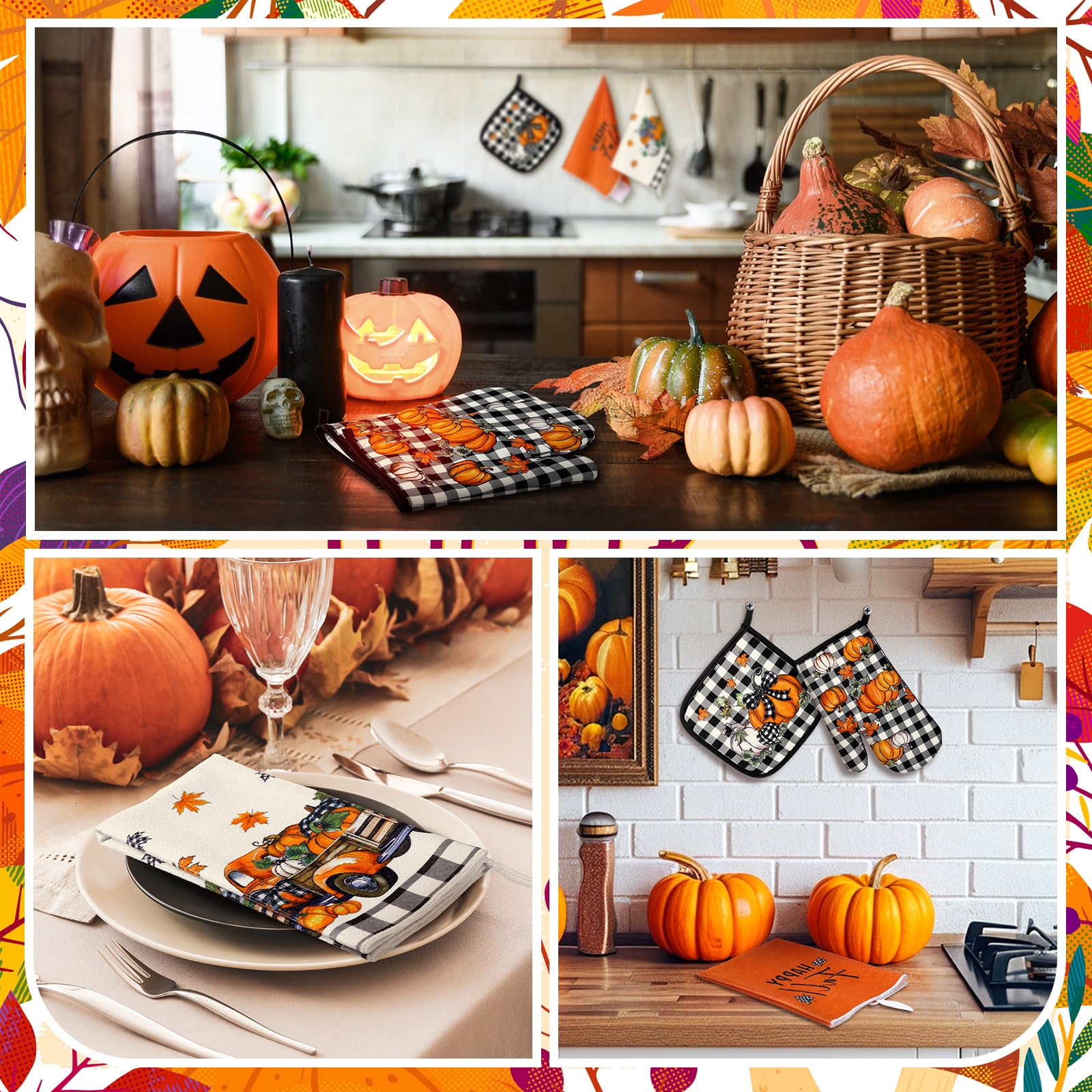 Fall Pumpkin Kitchen Decor Set - Cozy Cooking! -6