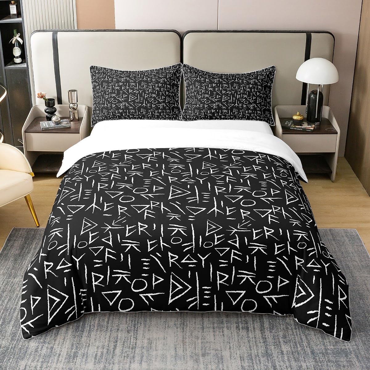 100% Cotton Math Theme Duvet Cover King,Math Bedding,Blackboard Math Equation Comforter Cover,School Educational Bedspread Cover Home Dorm Bedroom Decor & 2 Pillow Cases