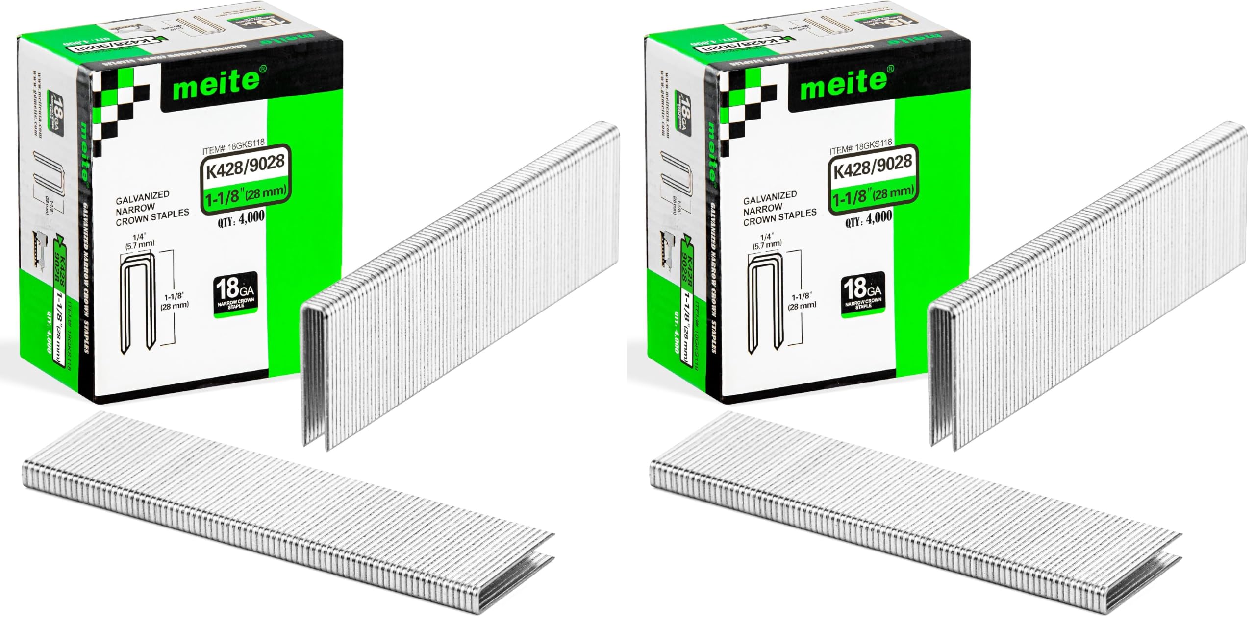 meite 18 Gauge 1/4-Inch Narrow Crown Staples, 1-1/4-Inch Length Heavy Duty Galvanized Upholstery Staples for Electric or Pneumatic Narrow Crown Stapler Guns (4,000 PCS) — Amazon image 26