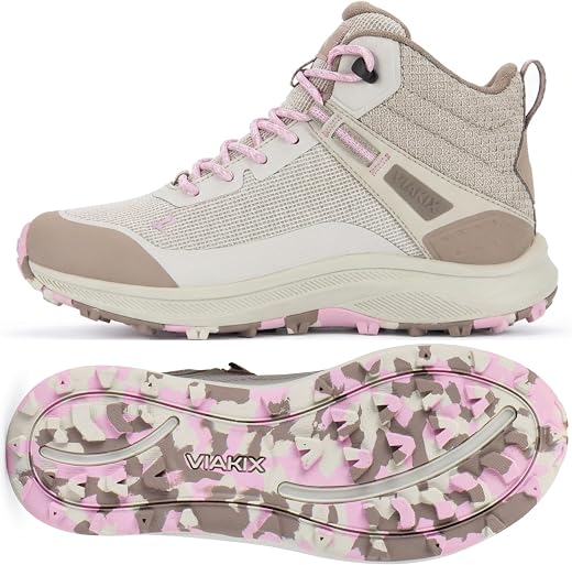 Viakix Monterra Mid Women’s Waterproof Wide Toe Box Hiking Boots – Lightweight Comfortable Trail Shoes – Supportive Outdoo...
