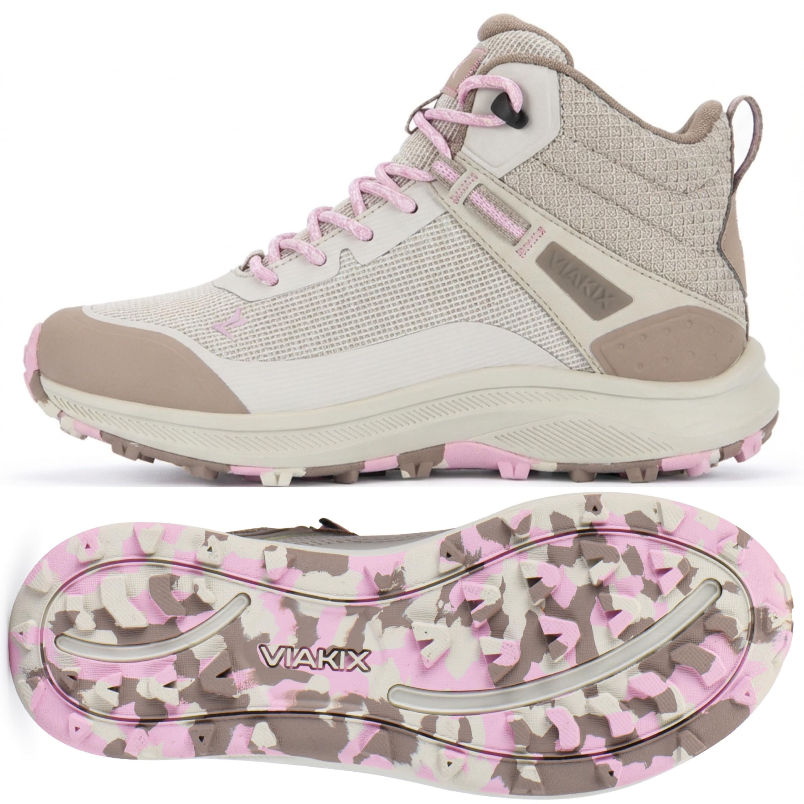 Viakix Monterra Mid Women’s Waterproof Hiking Boots – Lightweight Comfortable Trail Shoes for Trekking, Backpacking, Thru & Day Hikes