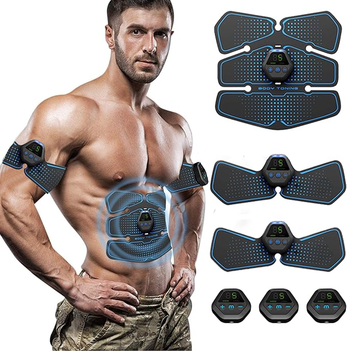 Ceinture D'électrostimulation EMS - Abdominaux Et Fessiers - Kit Complet Noir