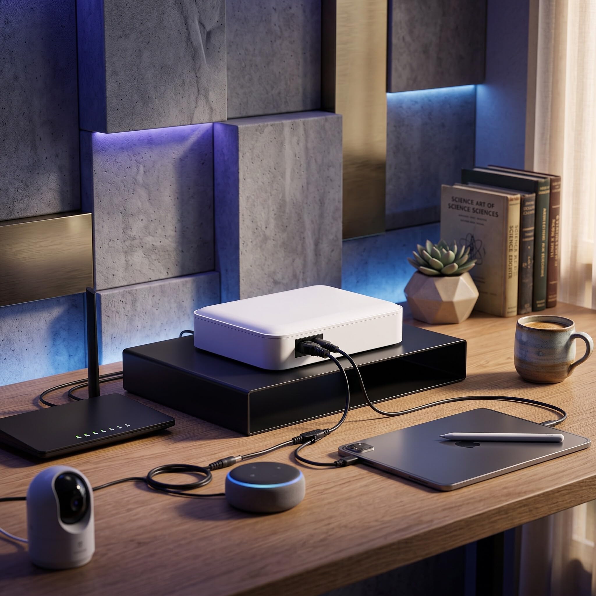 Modem Router Mini UPS 7500Mah Modem Uninterrupt Alimentare, Pacco Batteria di Backup DC 12V/9 V e 24W USB-A Output per Casa e Ufficio con DC 2A Max (Spina europea)
