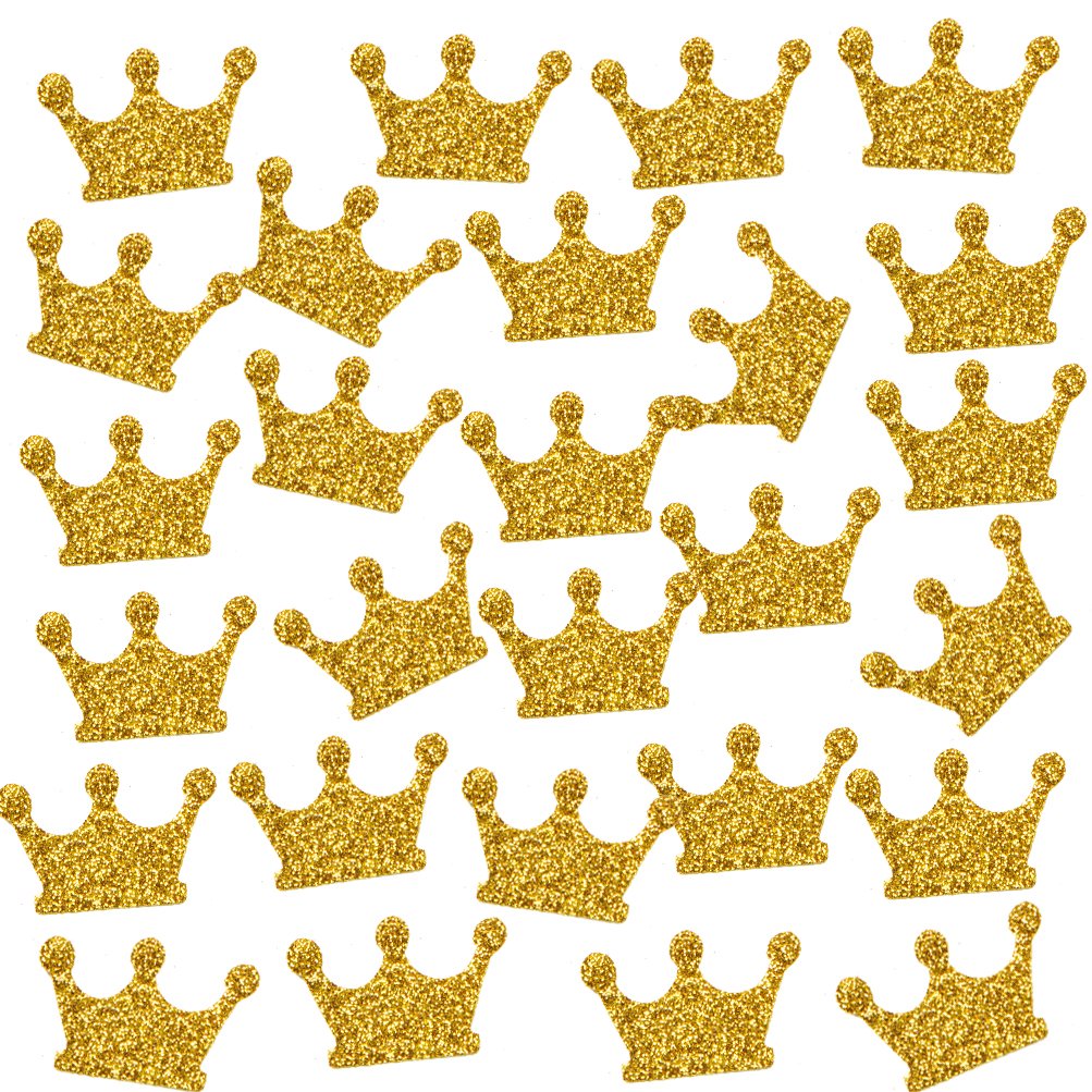 MOWO Gold Crown Confetti Table Decor and Party Wedding Event Decor, Gold Glitter, 200 Count