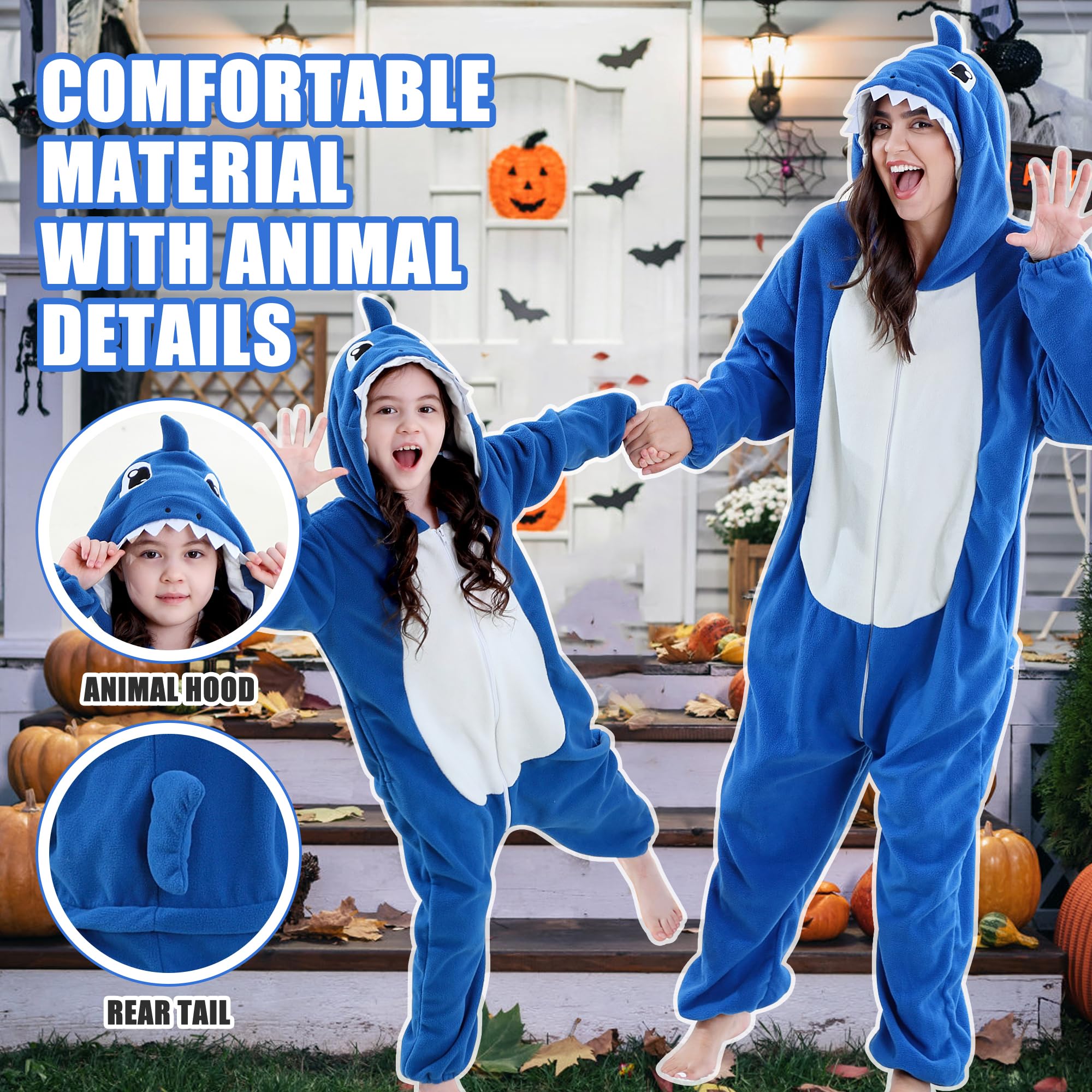 Unisex Tier Eltern Kind Kapuzen Cosplay Pyjama Ganzkörper Overall Halloween Gaming Schlafanzug Familienkostüm