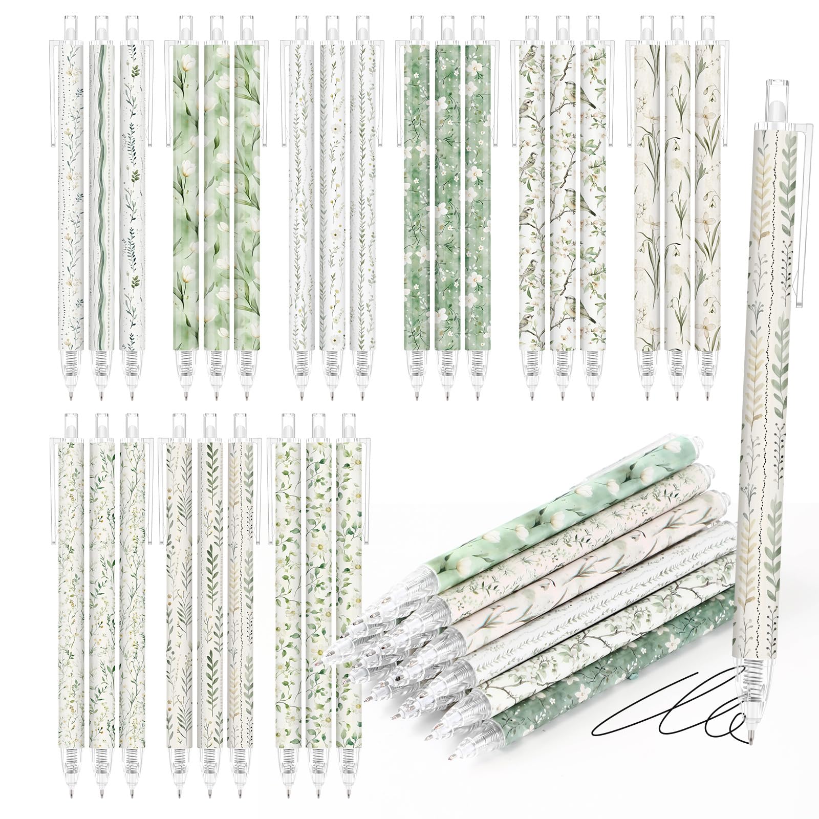 Jetec 108 Pcs Sage Green Pens Bulk Classroom Prizes Gift for Student