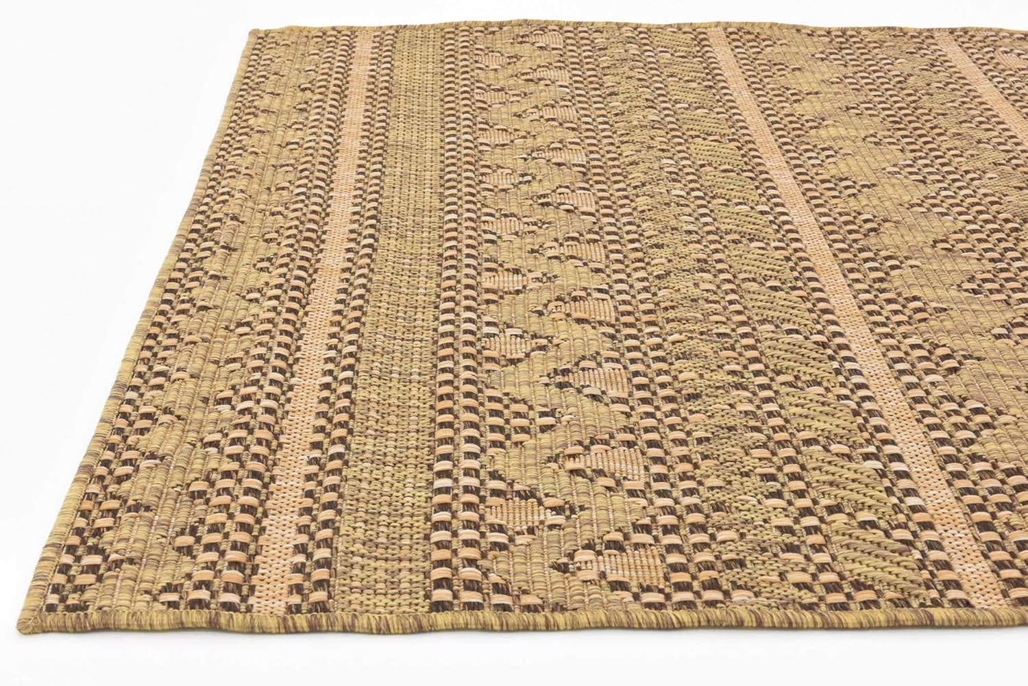 Unique Loom Outdoor Modern Collection Area Rug - Southwestern (4' 1" x 6' 1" Rectangle, Light Brown/ Brown)
