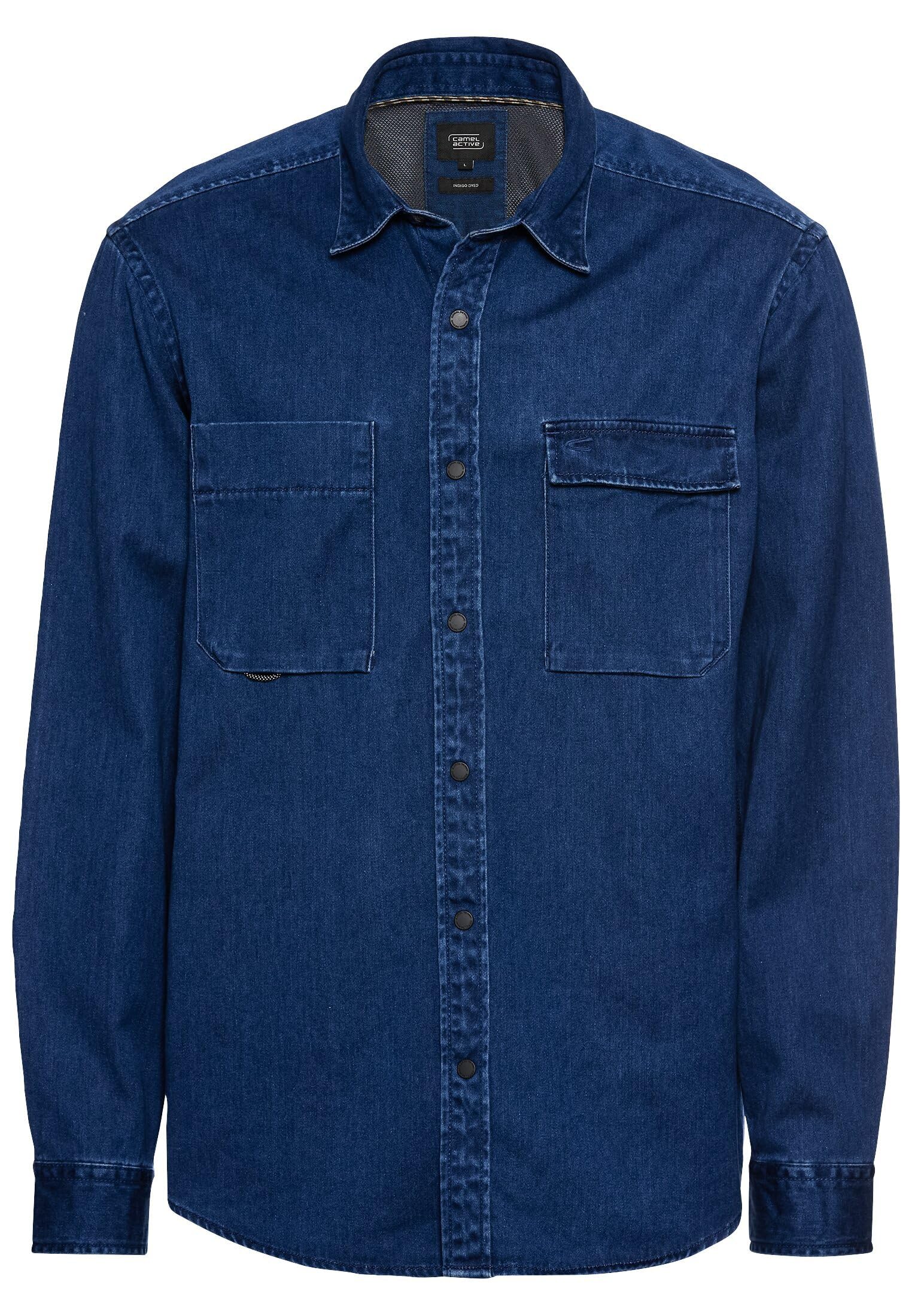 camel active Men's Pure Cotton Shirt, darkblue, XXL