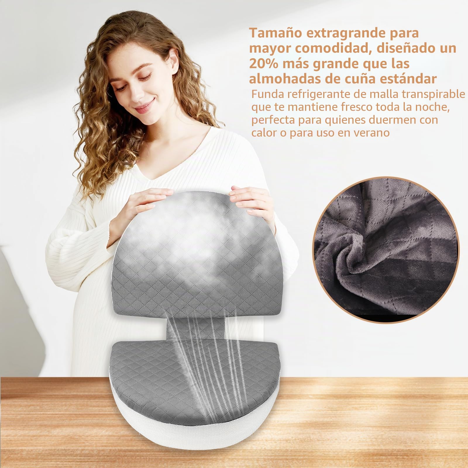 Almohada de Embarazo para ei Abdomen, Ajustable y Portátil Almohada Embarazada faja Embarazada Almohada para Dormir de Lado para Embarazo, Soporte para Espalda, Caderas, Piernas Embarazadas Originales