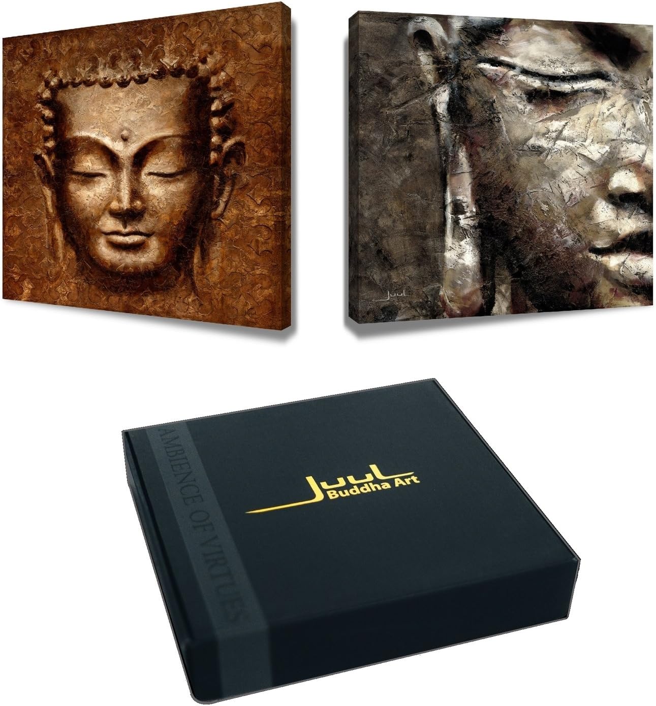 Fine Art Giclees Spirit and Wisdom, 12x12inch Each, Two-Set in Black Gift Box