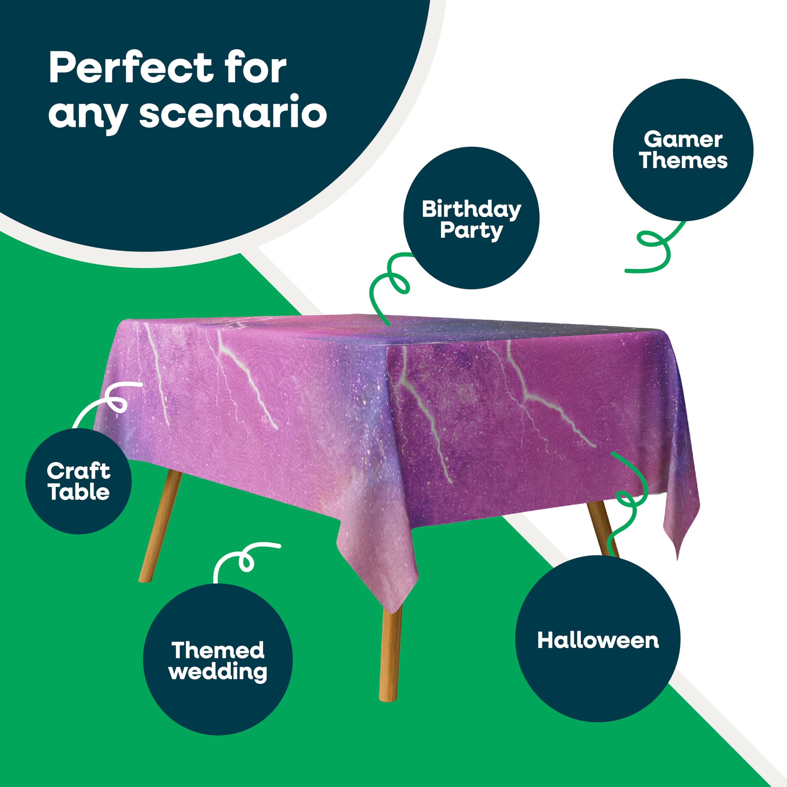 Totely Starry Night Table Cover Pack Of 10-180cm x 120cm Recyclable Space Themed Table Cover For Parties, 10 Pack - Image 4