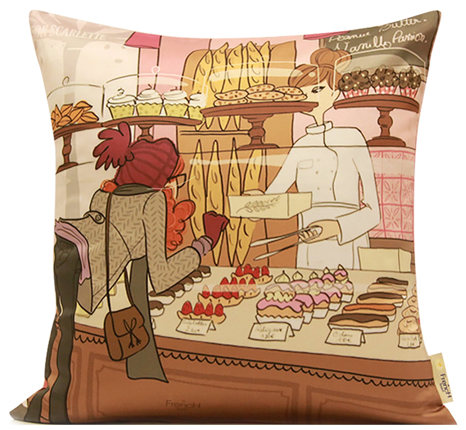 A French Toast Polyester 1 Piece Cushion Cover - 16"x16", Brown