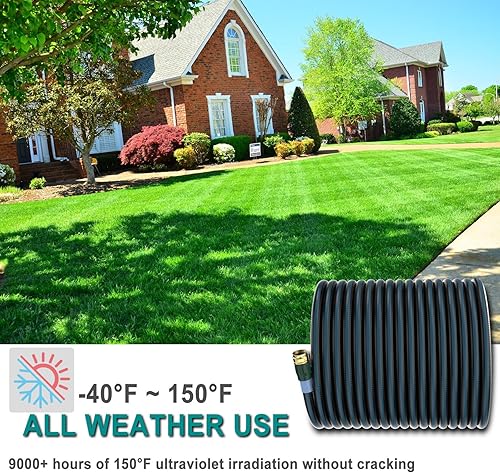 Miniatura 5 de Manguera de jardín de 50 pies, ligera y resistente, manguera de agua de 12 pulgada, sin torceduras, flexible y duradera, a prueba de fugas,