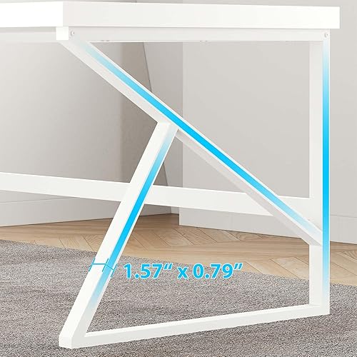 Miniatura 117 de HSH Escritorio gris para computadora, escritorio industrial de madera y metal para oficina en casa, escritorio rústico para computadora portátil