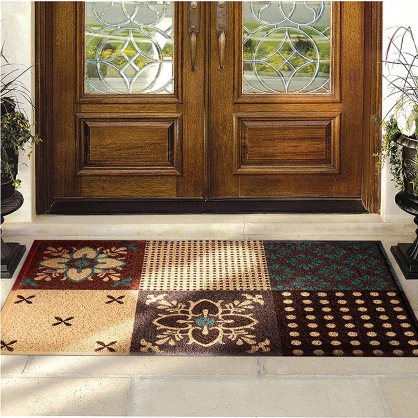 Felpudo Atrapapolvo para Puerta de Entrada Alfombras De Baño Antideslizantes, Suaves Y Lavables para Bañera, Ducha Resistente(B,45x75cm(18x30))