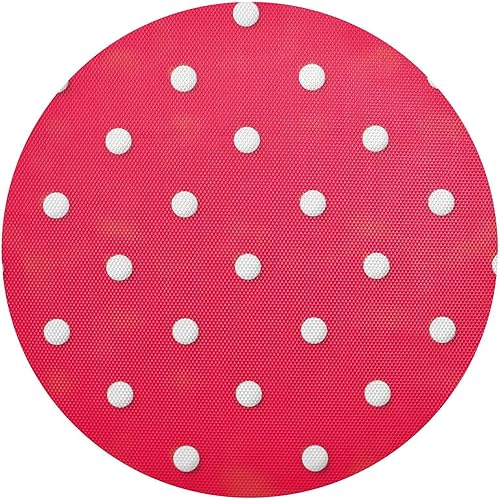 White Polka Dot Red Dinner Table Placemats, Heat Resistant Non Slip Washable Table Placemats for Kitchen one sizex1
