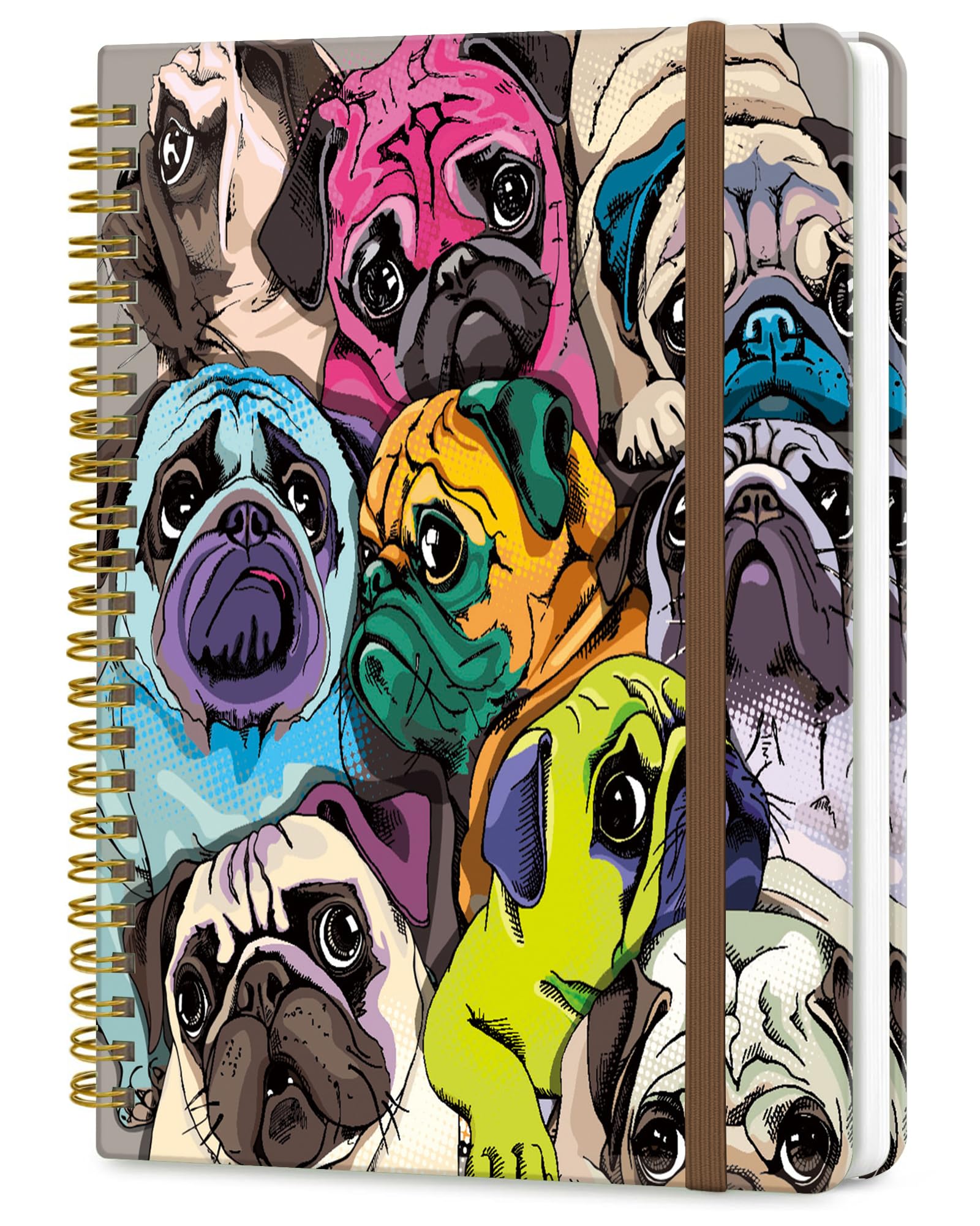 DHGPTS Spiral Journal Notebook, A5 Cute Notebooks for Women Men, College Ruled Hardcover Notebook for Work & Note Taking, 60 Pages Double-Wire