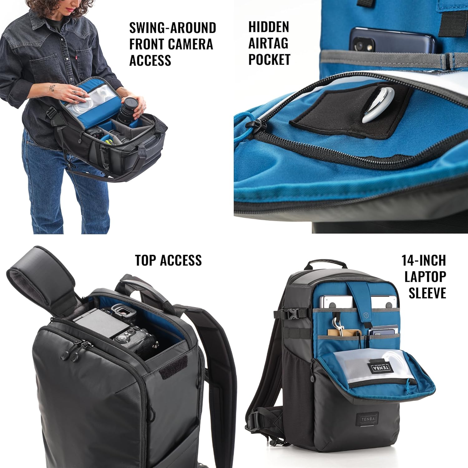 Tenba Solstice v2 20L Backpack for DSLR and Mirrorless cameras and lenses, including supertelephoto zooms – Black (636-440)