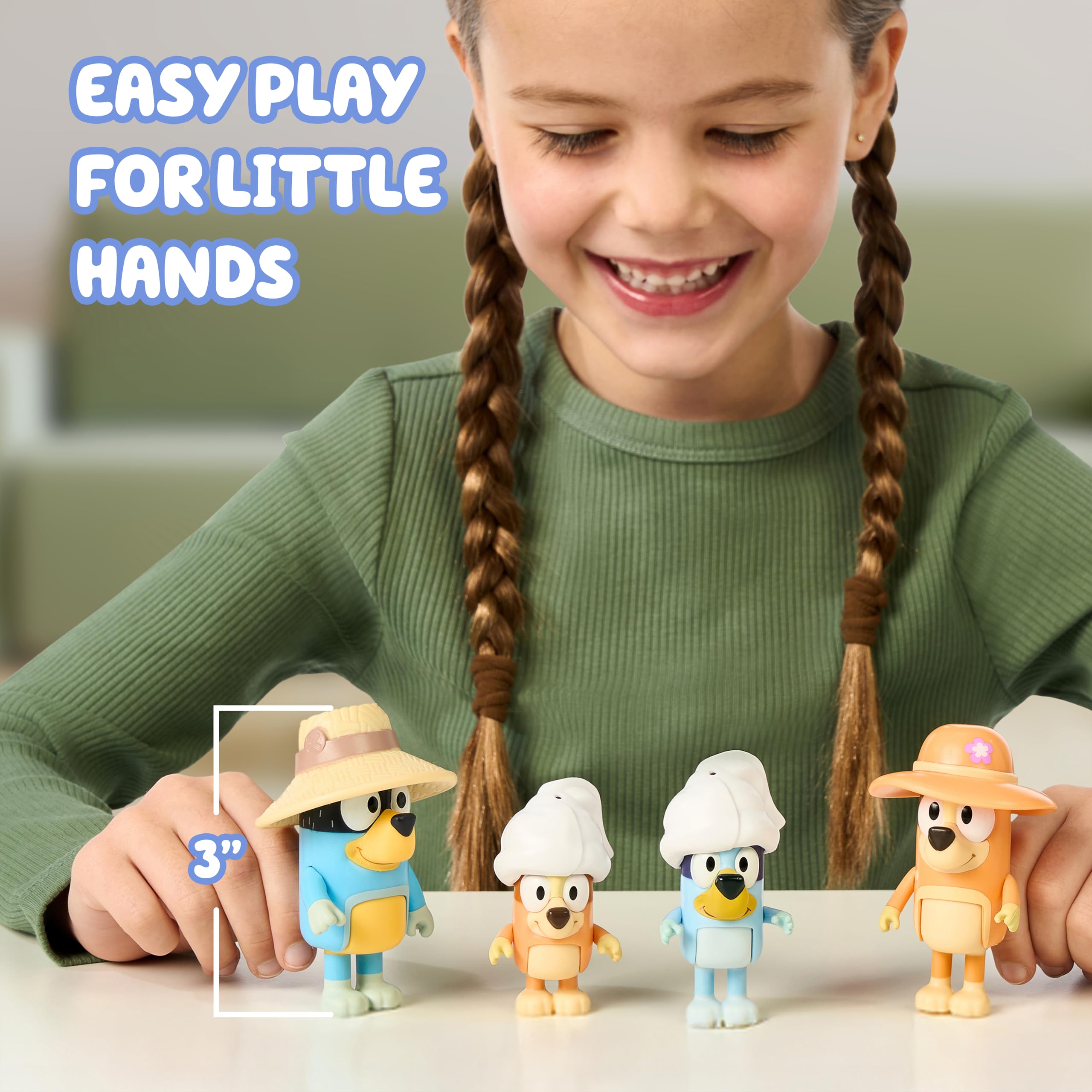 Bluey - Collector Case Con Figure, Scatola Di Raccolta Della Cagnolina 6 Figure Artigulate Della Serie Di Disegni Bambini E 4 Accessori Per Ragazzi E Ragazze 3 Anni Famosa Bly52000