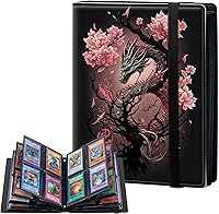 Vista 13 de Carpeta de tarjetas de 4 bolsillos con capacidad para 160 tarjetas, carpeta de álbum de coleccionista de libros de tarjetas para Yugioh, MTG, TCG