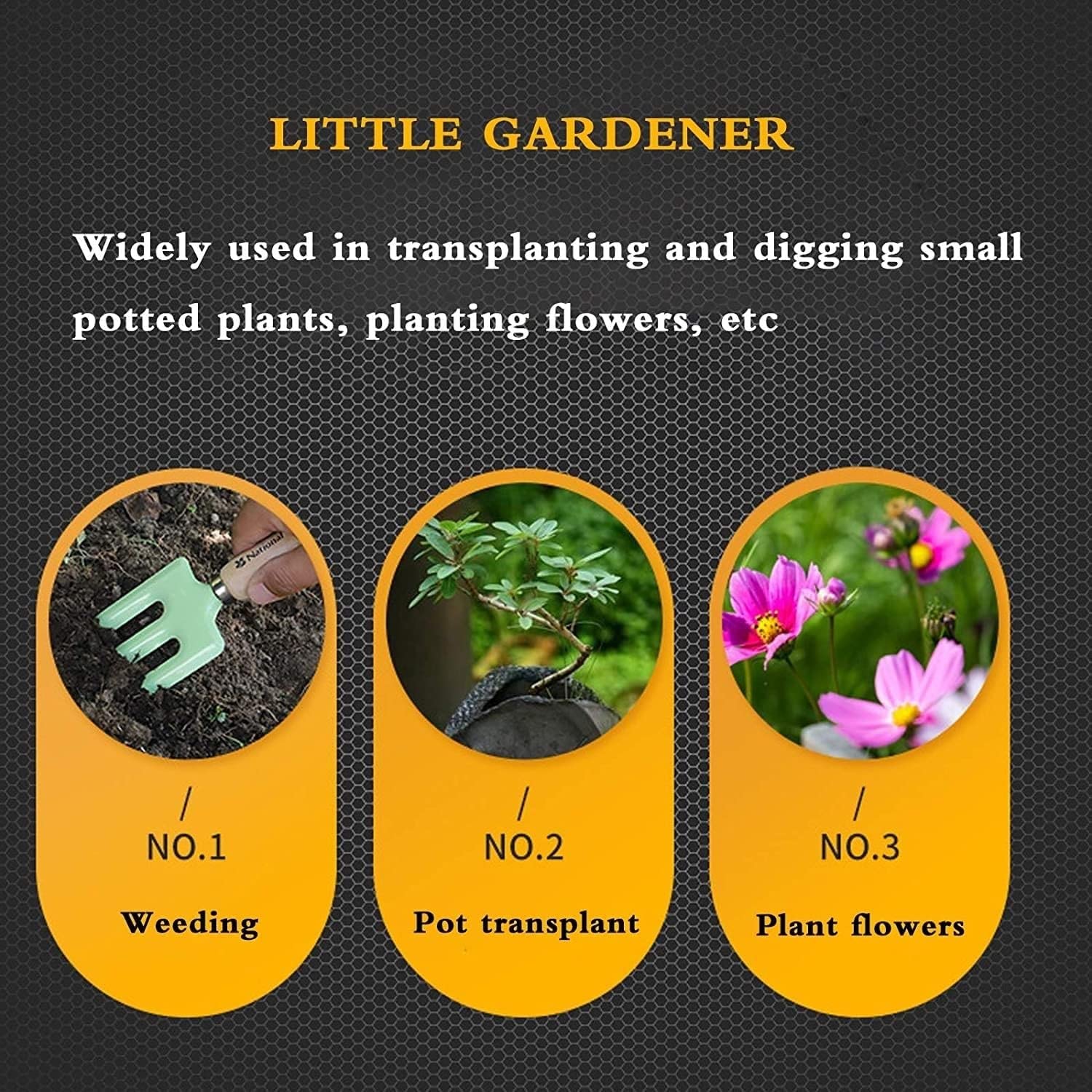 3 Pezzi Set di Attrezzi da Giardino, Kit di Piante Grasse per la Cura delle Piante, Kit di Alberi Bonsai Accessori per Piante Attrezzi Manuali per Giardinaggio Interno, per Fiori da Giardinaggio Domes