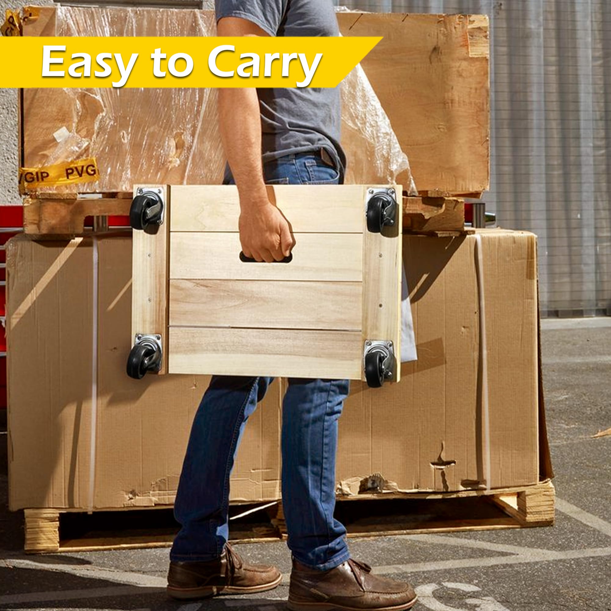 MaxWorks 50952 1000 lbs. Capacity 24 in. x 16 in. Hardwood Furniture Moving Dolly