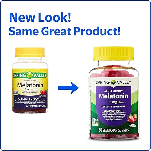Miniatura 2 de SUREFECT Spring Valley - Gomitas de melatonina  5 mg por porción, apoyo para dormir, sabor fresa, organizador de 60 unidades (el embalaje puede