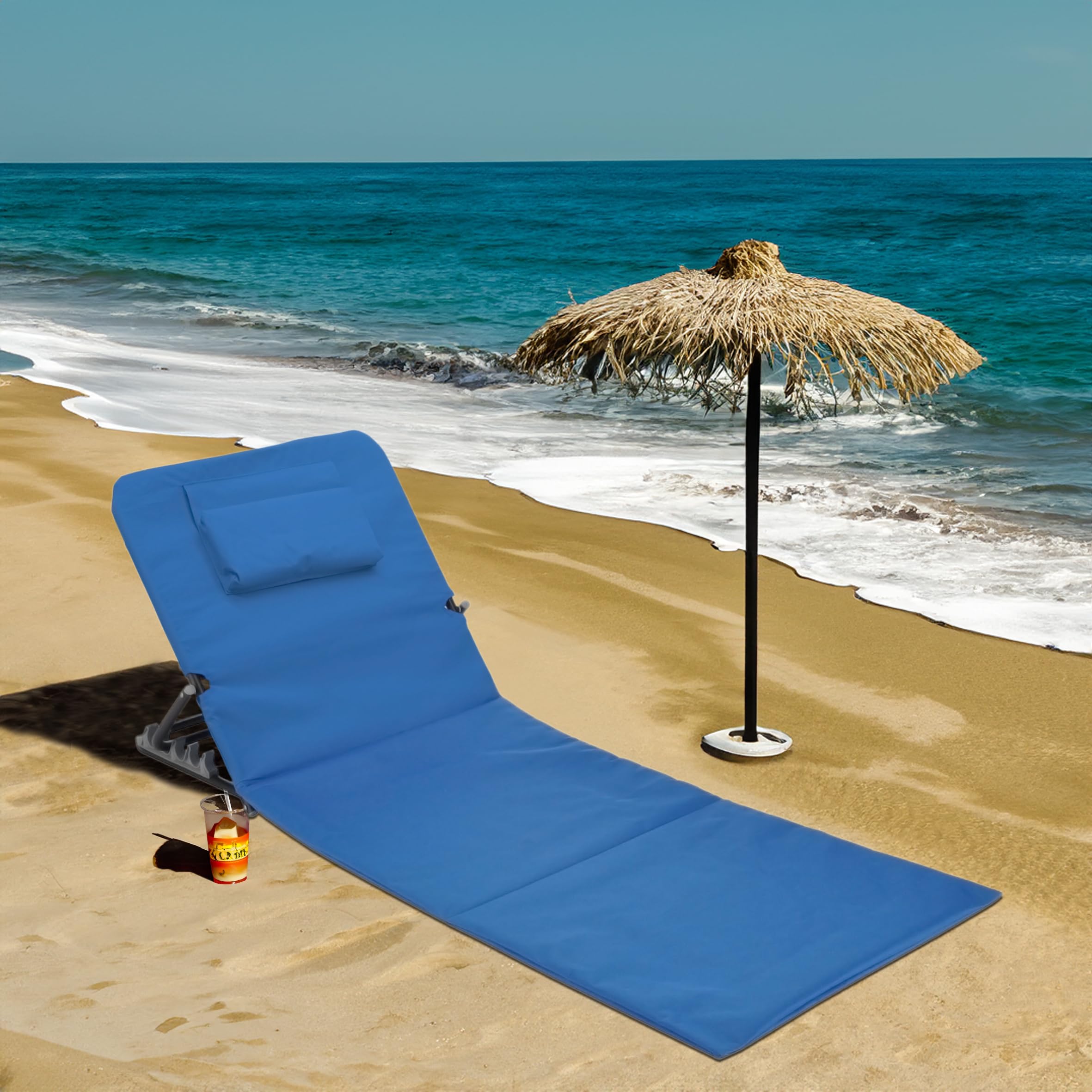 Sedia Pieghevole Da Spiaggia Con Schienale Regolabile - Leggera, Custodia Inclusa, Per Giardino, Campeggio, Picnic - Foto 7