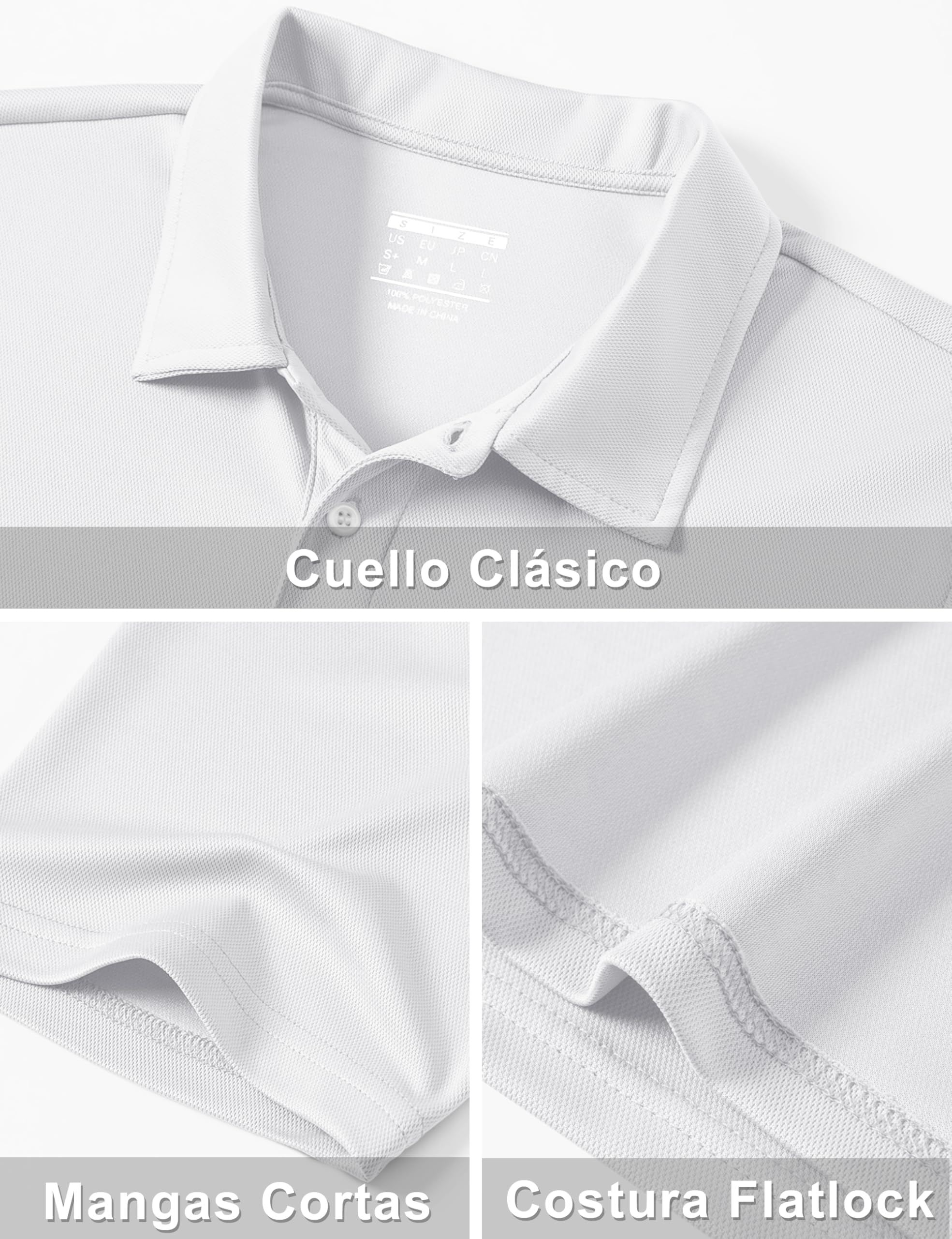 TACVASEN Polo Hombre Manga Corta Polo Golf Hombre Camisas de Verano Casual Camiseta Transpirable Camisa Tecnica Antisudor Camiseta Basica Ajustada
