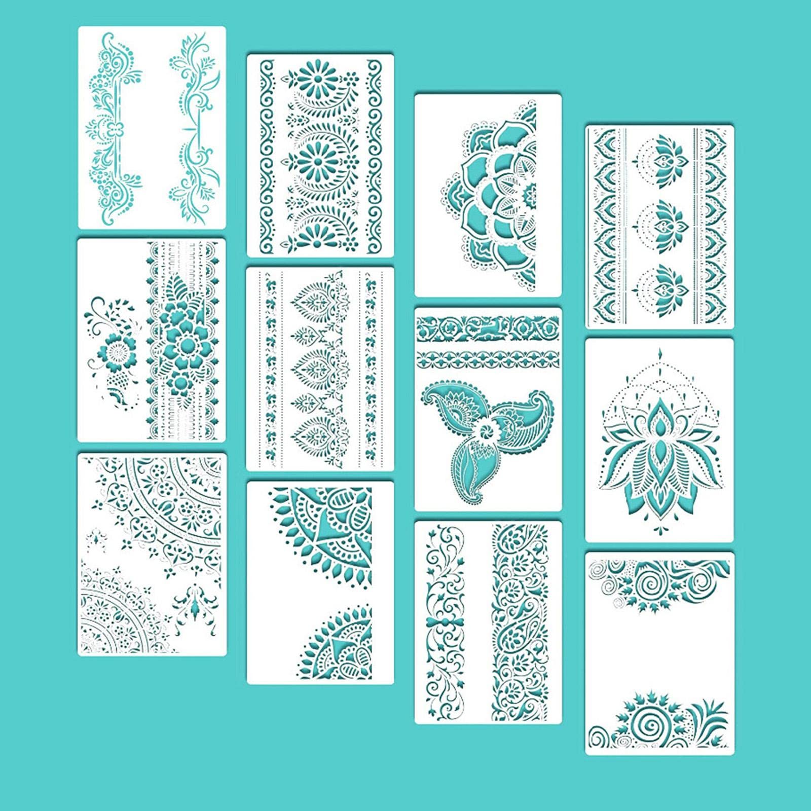 Zestaw 5 szablonów mandali DIY rzemiosło malarstwo ścienne stemplowanie scrapbooking karta zestaw 1