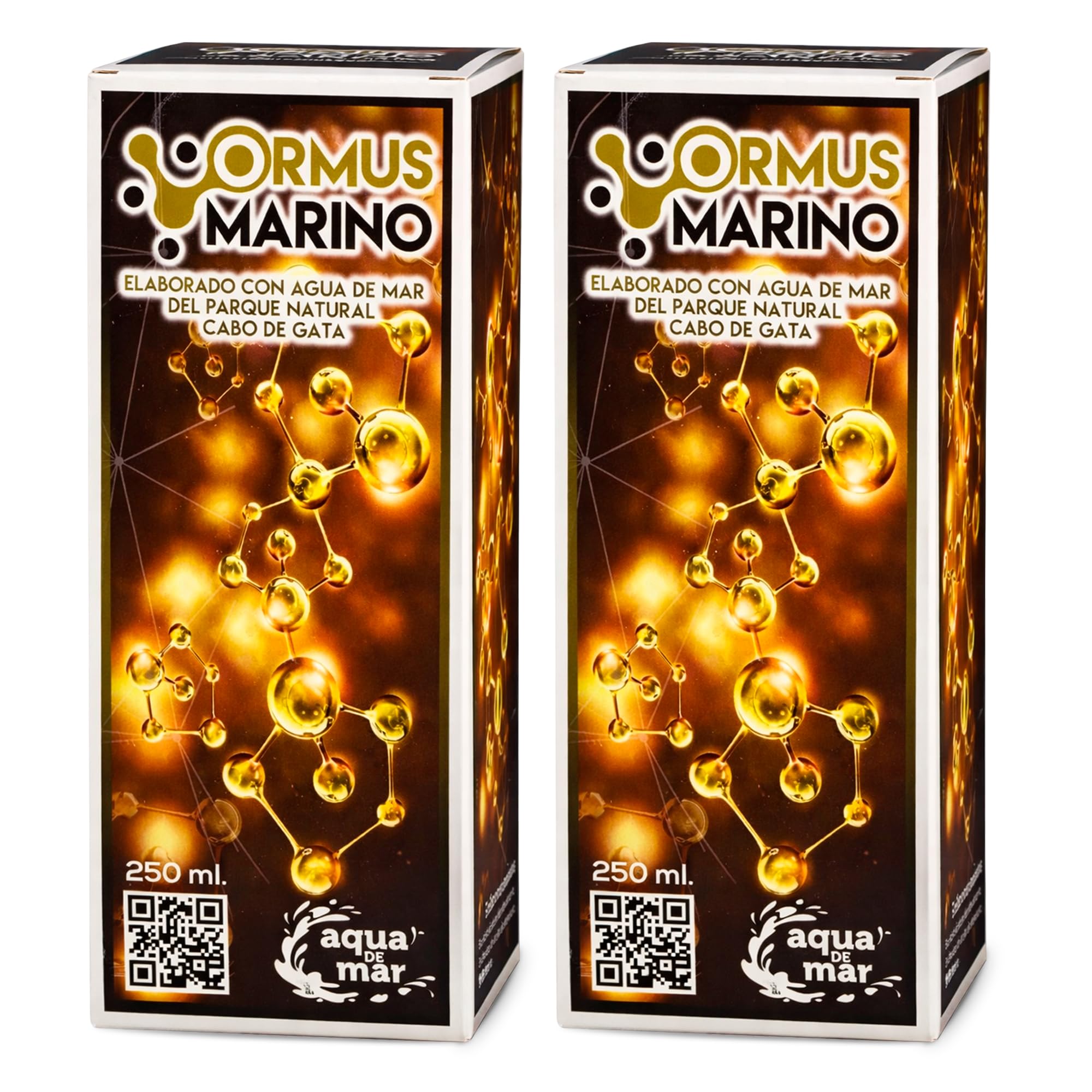 Ormus Marino (Pack 2 x 250 ml) Agua de Mar con Minerales Marinos, Ormus Marino Puro, Formato Líquido
