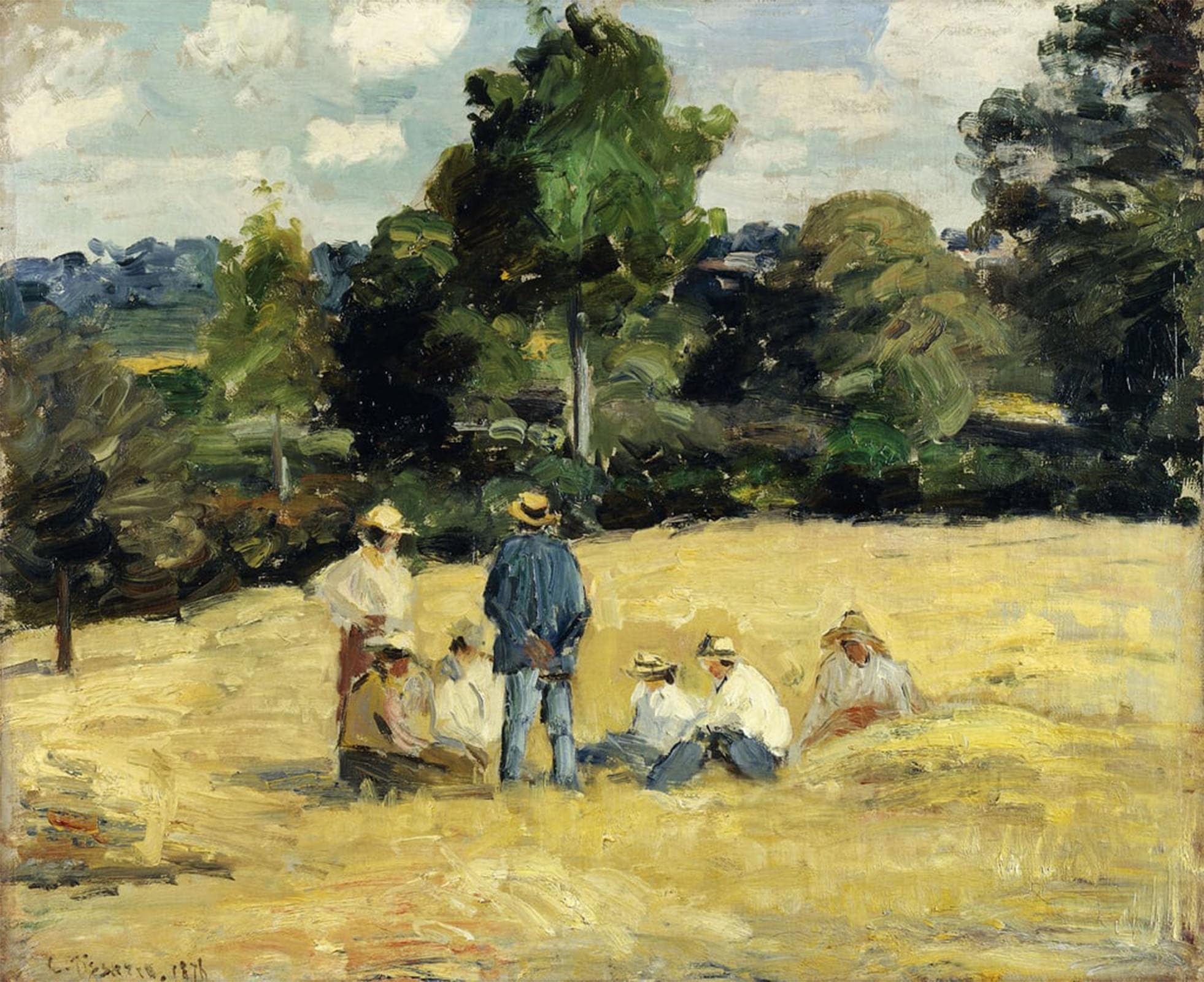 Affiche impression sur toile Les Moissonneurs Pissarro 60x90cm - 5