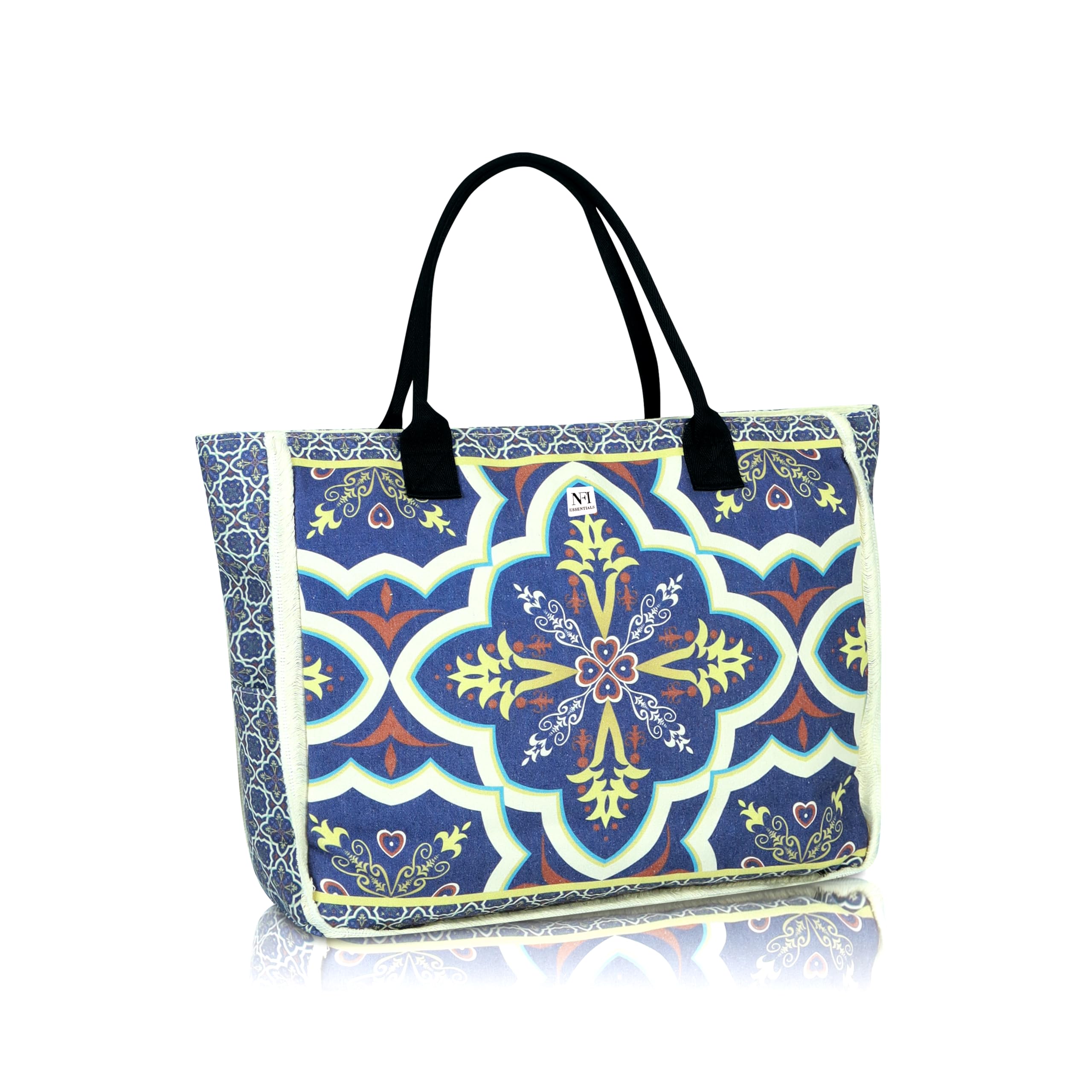 nfi essentials Aesthetic Printed Canvas HandBags for Women & Girls Hobo Bag, Tote Shopping Shoulder Totes Grocery Bags for Travel Stylish Ladies Multipurpose Purse-picture-31