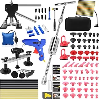 PDR TOOLS Ausbeulwerkzeug Dellen Reparaturset Auto- Beulenzieher, Gleithammer aus Aluminium, PDR Reflektionsplatte, PDR Werkzeug - KFZ-Werkzeug für Karosserie, Hagelschaden & Beulenentfernung