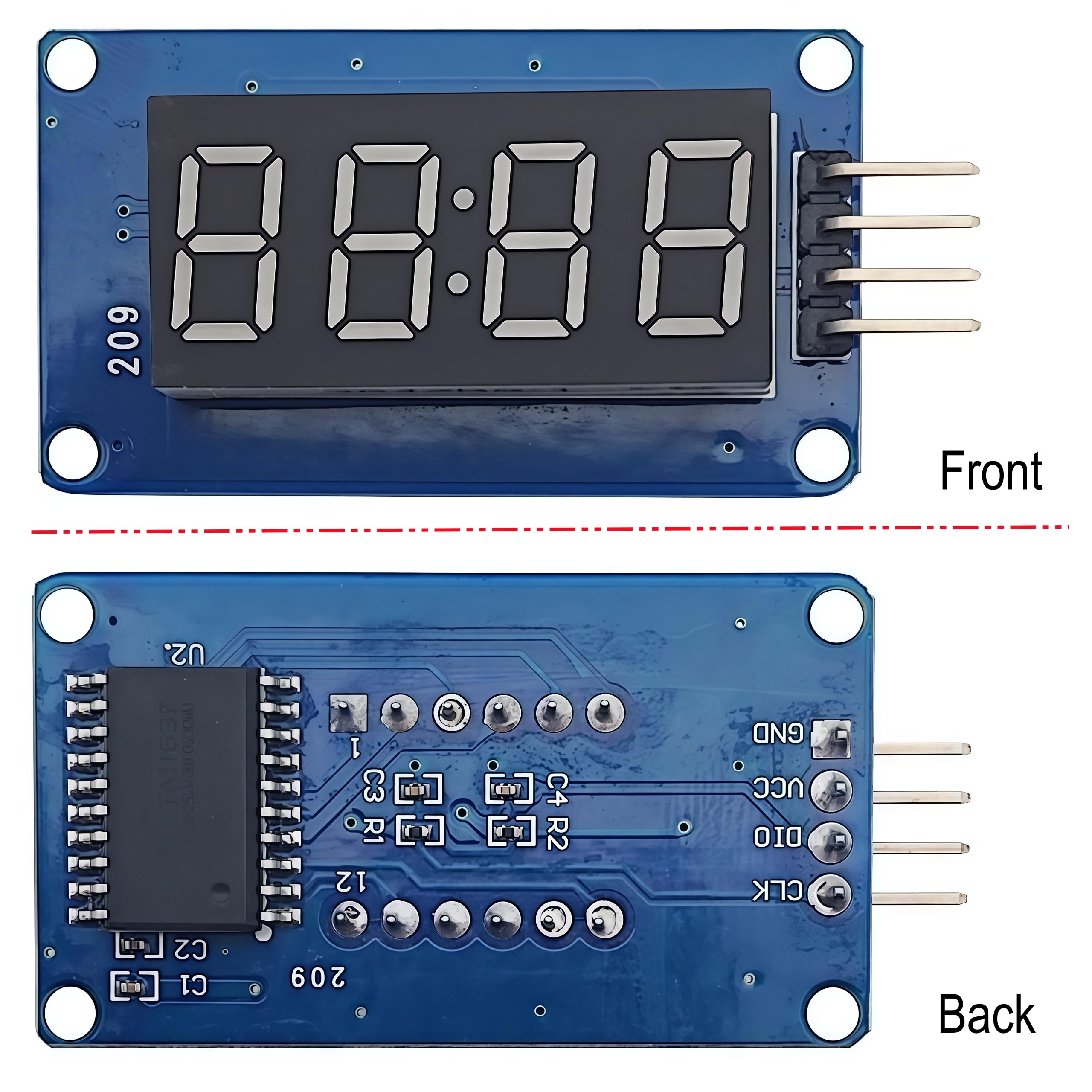 6 szt. TM1637 0,9 cm 4-bitowy segmentowy moduł wyświetlacza LED czerwona cyfrowa płyta rurowa kompatybilna z Arduino Raspberry Pi