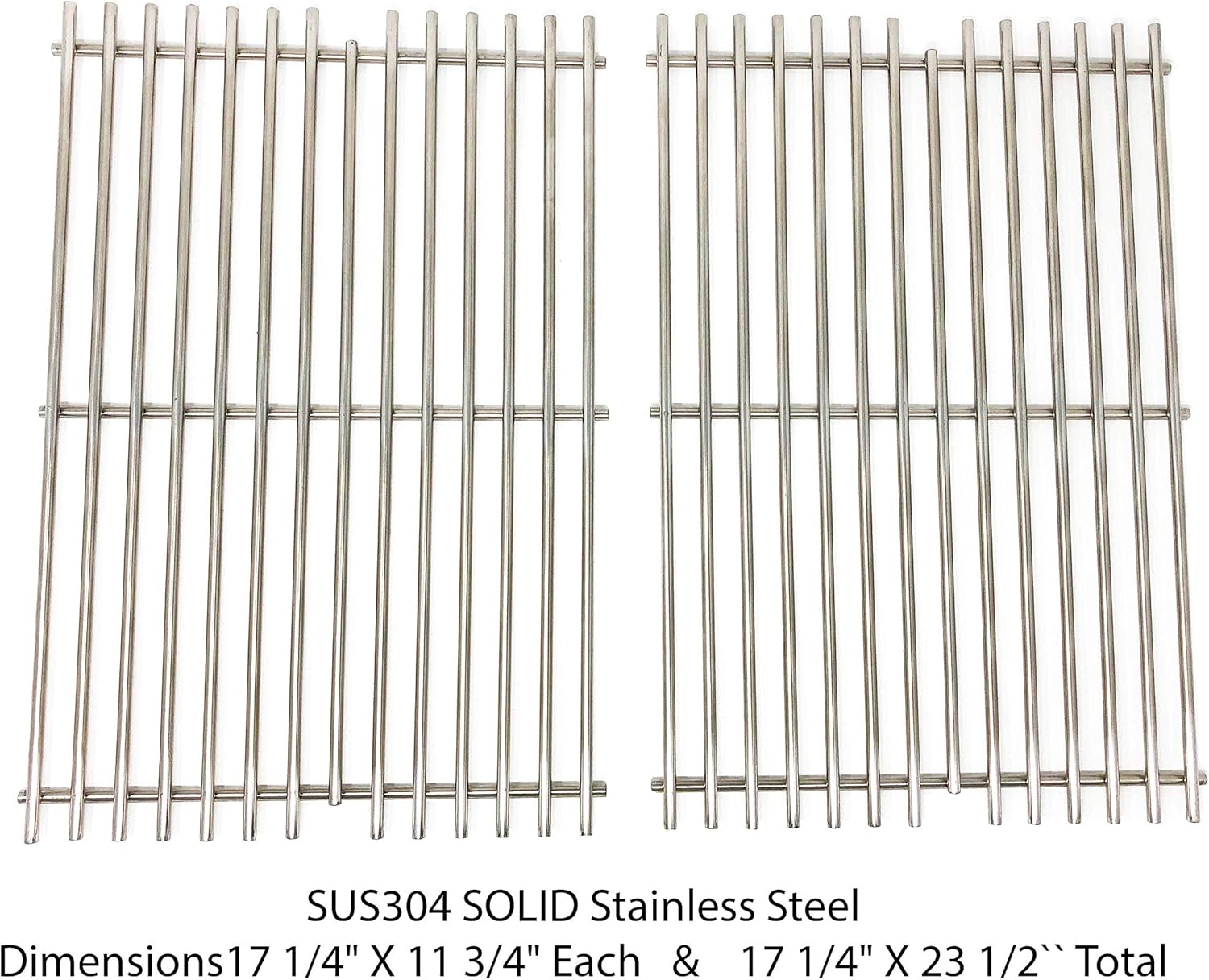 Compatible 7527, 9869, 7526, 7525 Stainless Steel Replacement Cooking Grill ROD Grid Grate for Weber 7527, Lowes Model Grills Set of 2