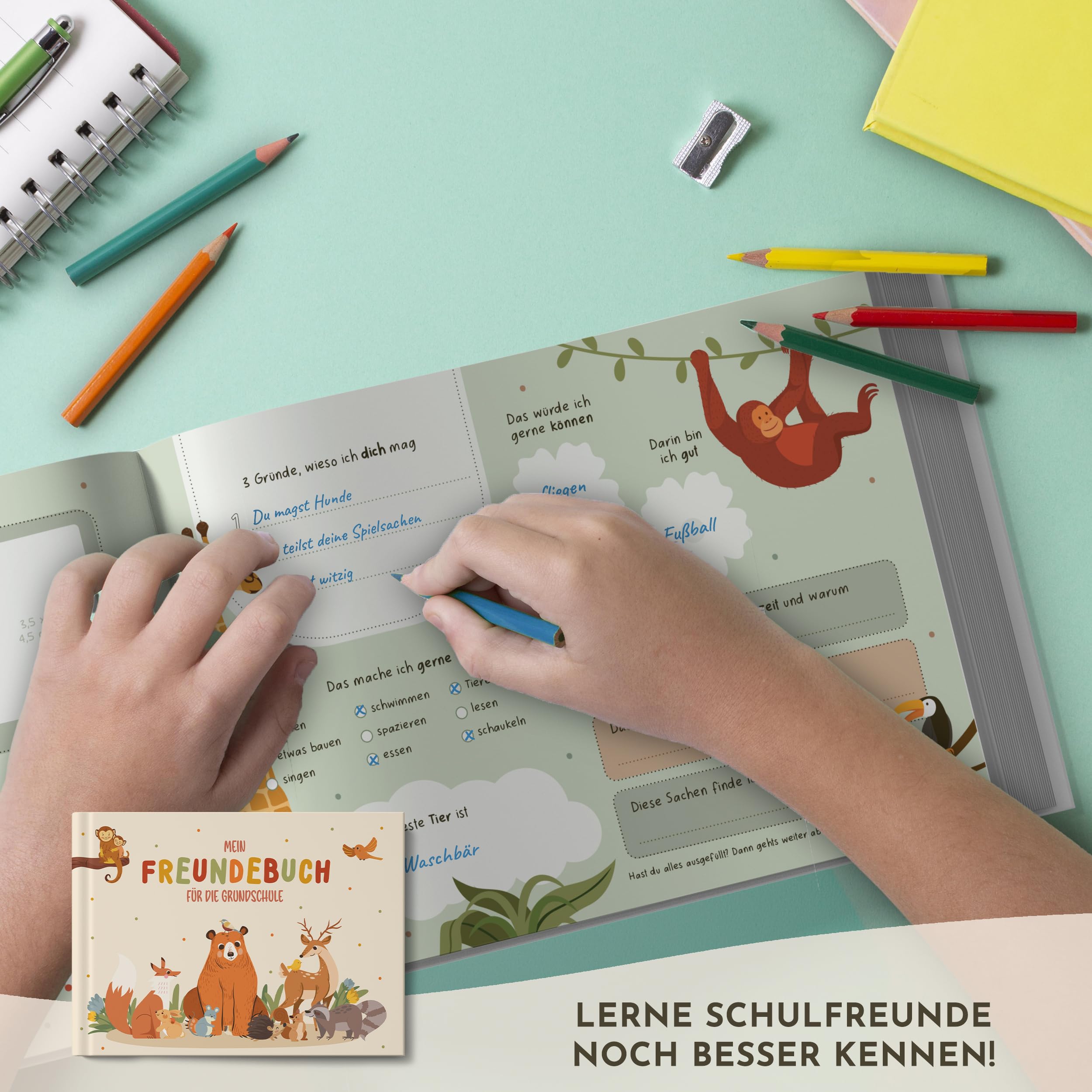 Sophies Kartenwelt Il mio libro dell'amicizia – Libro degli amici scuola elementare – Idea regalo per l'inizio della scuola e ragazzi – Libro degli amici scuola ragazzi ragazze