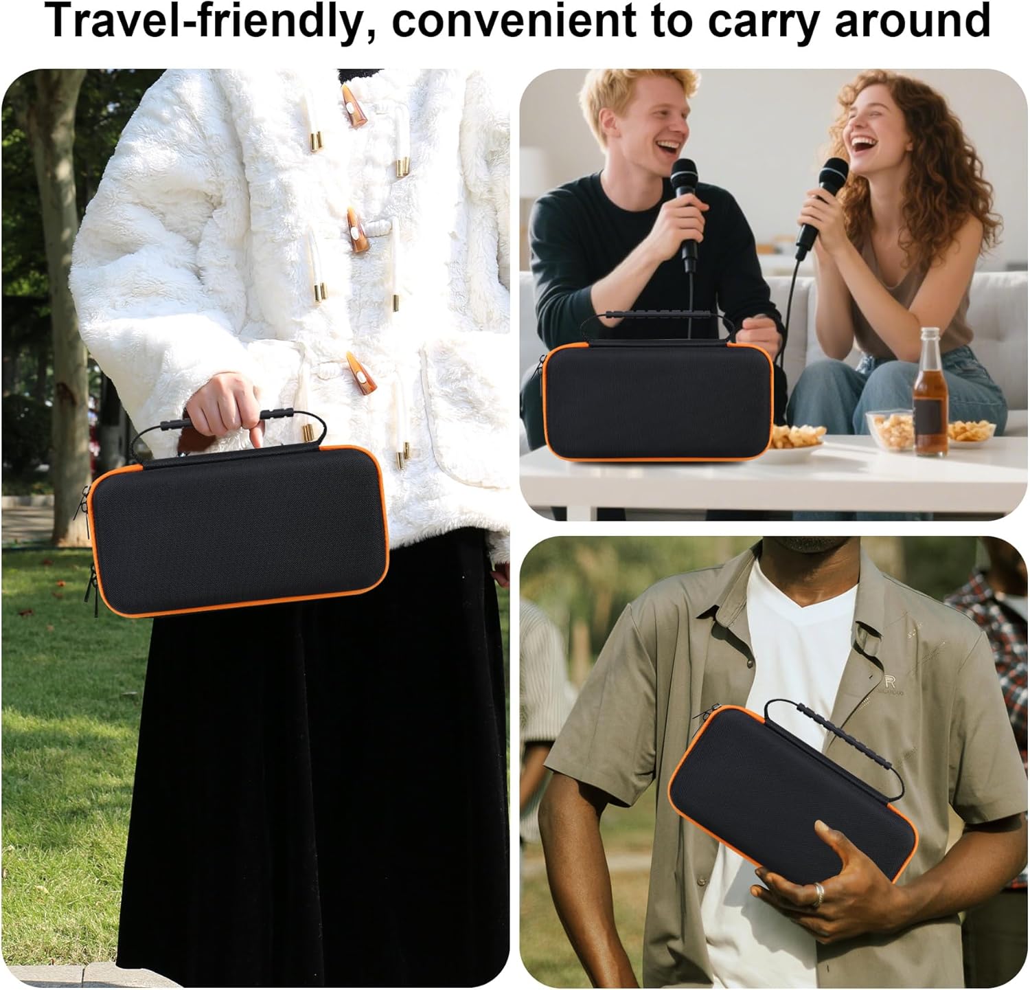 BOVKE Microphone Case Compatible with JBL Wireless Two Microphone System, Carrying Case for JBL 2X Digital PartyBox Wireless Mic for Singing or Karaoke, Extra Space for Receiver, Batteries, Black - Image 6