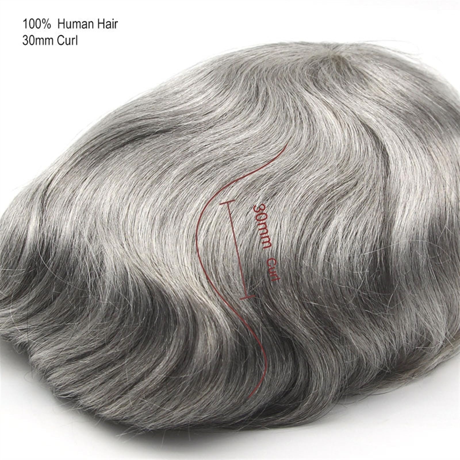Parrucche Divertenti Toupee da uomo Pelle sottile 0,03-0,04 mm V-loop Senza nodi PU Base Toupee da uomo Capelli umani Parrucche da uomo Unità di sostituzione dei capelli durevoli Parrucca Da Uomo(30MM