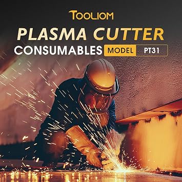 TOOLIOM 110Pcs Plasma Cutter Torch Consumables PT31 Electrode Nozzles Cups Kit Fit TL-CUT-50, TL-MCT520, TL-CT520D with Plasma Cutting Torch PT31 LG40