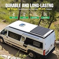 Vista 6 de 18BB 200W Solar Panel, 2Pcs N-Type 12V/24V 100 Watt Solar Panels, 25% High Efficiency Monocrystalline Solar Module, for RV, Boat, Marine, Trailer